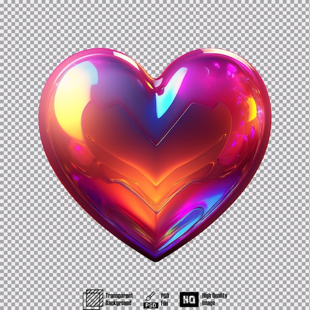 Shimmering Heart with Metallic Sheen