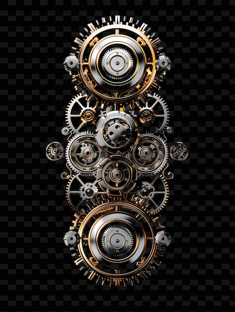 Shimmering Metallic Gears Overlapping Mechanical Texture Col Y2K Texture Shape Background Decor Art