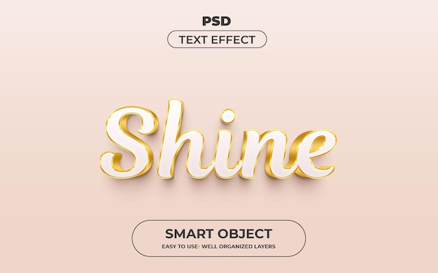 Shine 3d editable text effect style Premium psd Template with background