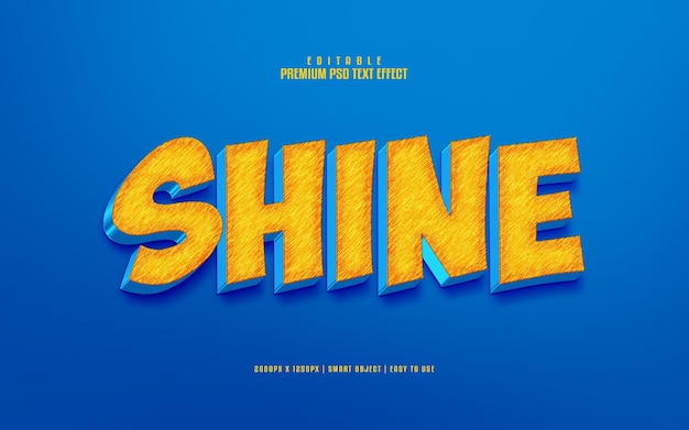 Shine editable premium 3d psd text effect