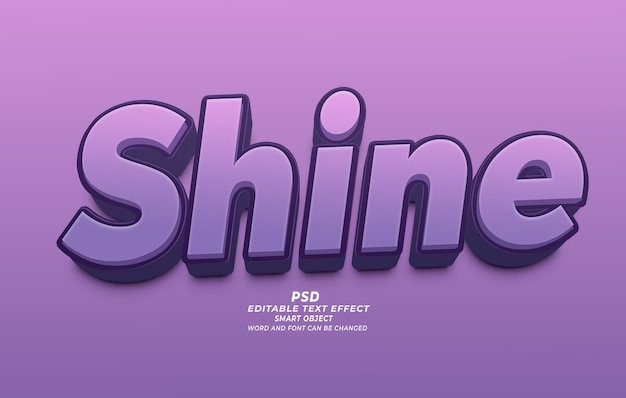 PSD shine psd 3d editable text effect with background