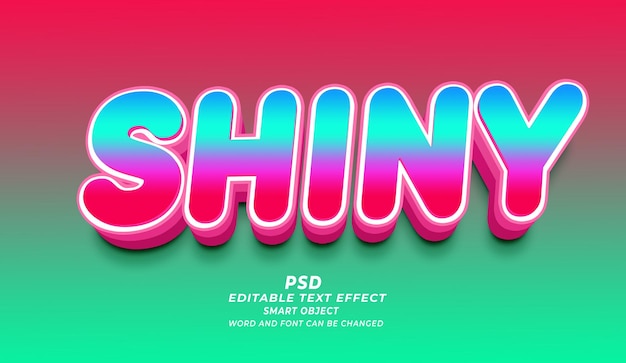 Shiny 3d Editable Text Effect Photoshop PSD Template