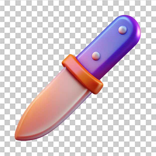 Shiny 3D plastic survival knife icon with detailed textures and vibrant colors