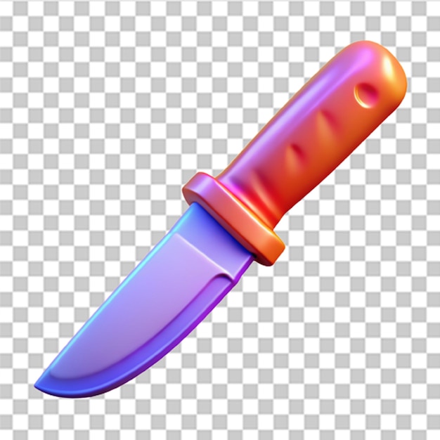 Shiny 3D plastic survival knife icon with detailed textures and vibrant colors