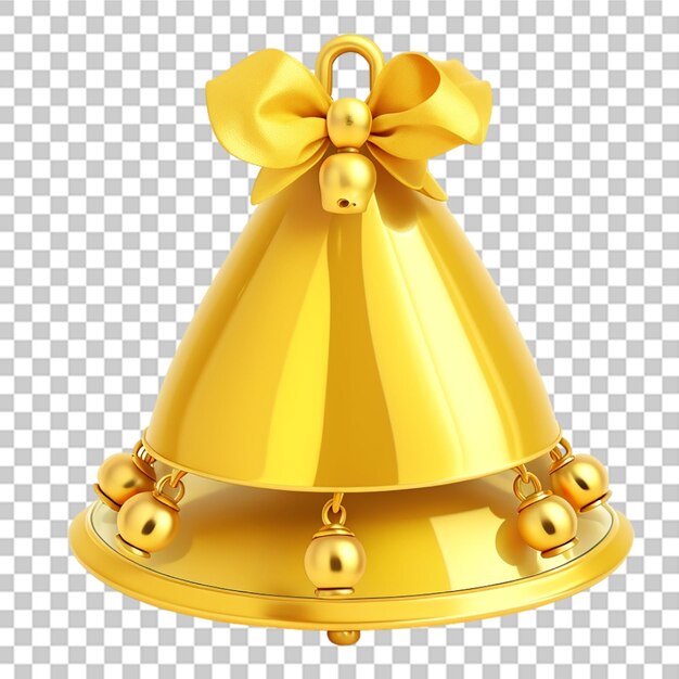 Shiny beautiful 3d bell isolated on transparent background