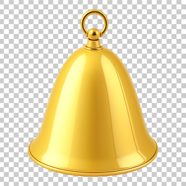 Shiny beautiful 3d bell isolated on transparent background