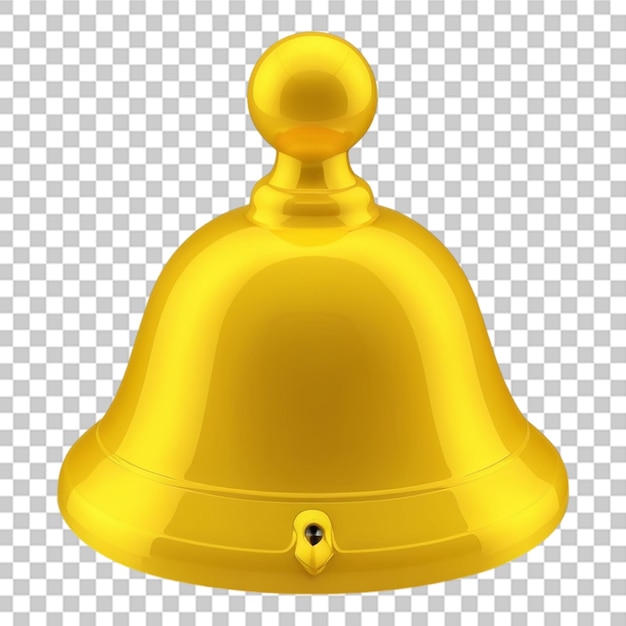 Shiny beautiful 3d bell isolated on transparent background