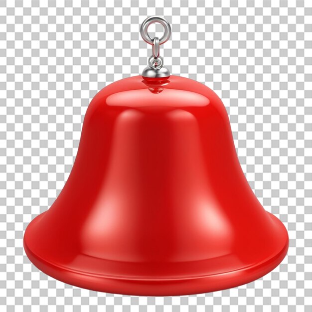 Shiny beautiful 3d bell isolated on transparent background