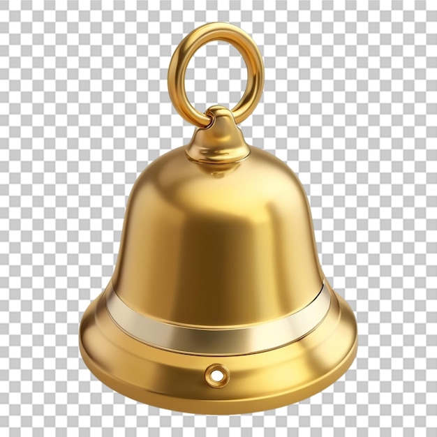 Shiny beautiful 3d bell isolated on transparent background