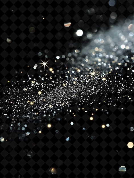 PSD a shiny black surface with sparkling glitter and sparkles