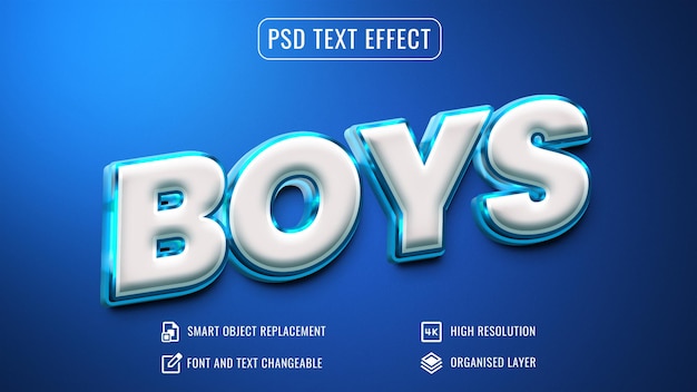 Shiny blue 3d text effect