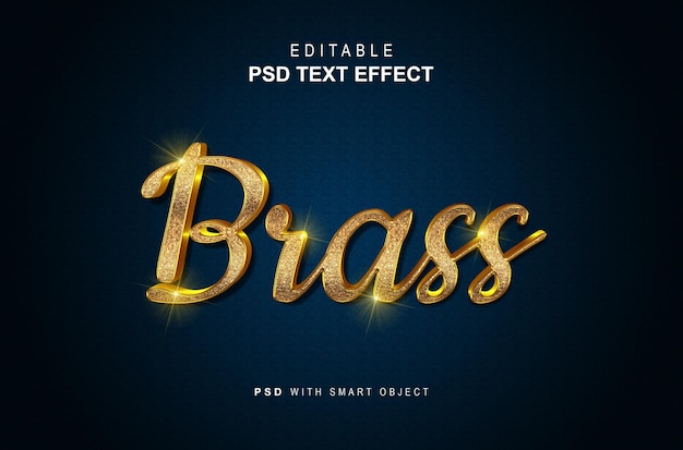 Shiny brass text effect