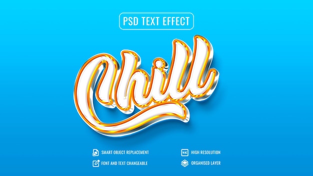 Shiny chill 3d text effect with customizable background