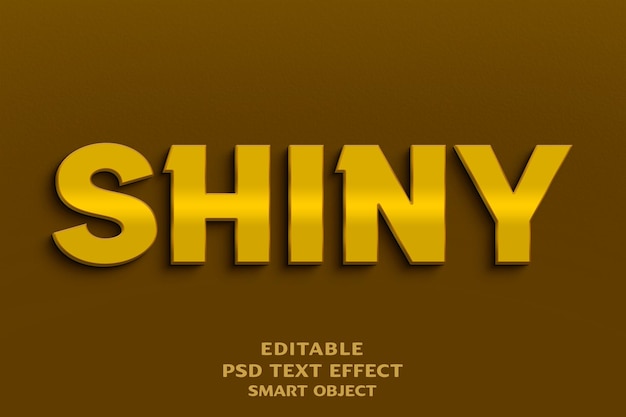 Shiny gold 3d text effect design