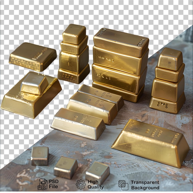 Shiny Gold Bars on a Clear Background