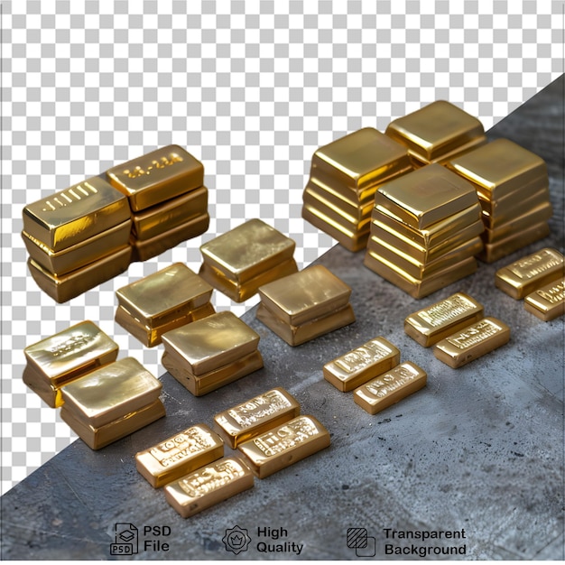 Shiny Gold Bars on a Clear Background