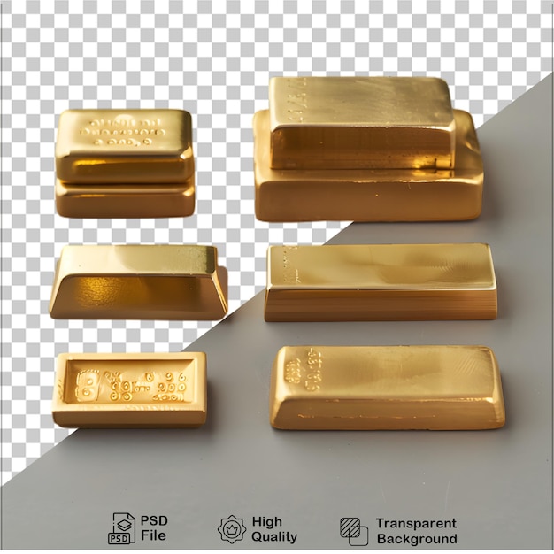 Shiny Gold Bars on a Clear Background