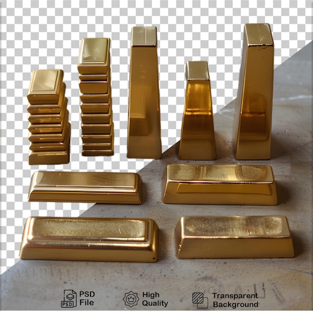 Shiny Gold Bars on a Clear Background