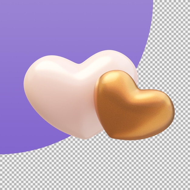 Shiny Heart Shaped Balloons Expression of love on Valentine39s Day 3d illustration with clipping path