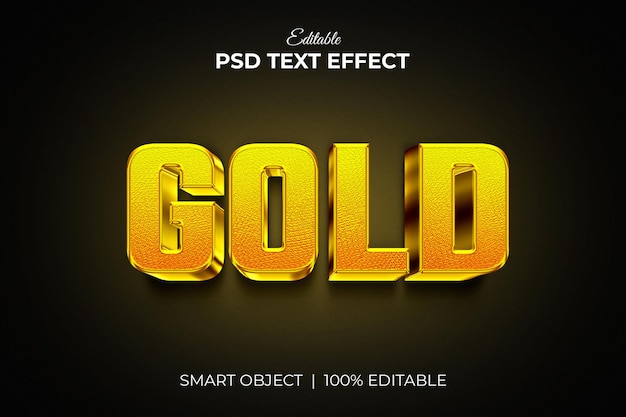 Shiny Luxury Golden 3d editable text effect mockup premium PSD