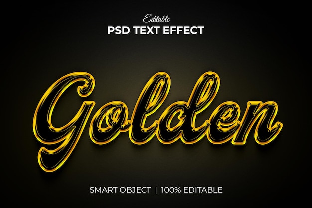 Shiny Luxury Golden 3d editable text effect mockup premium PSD