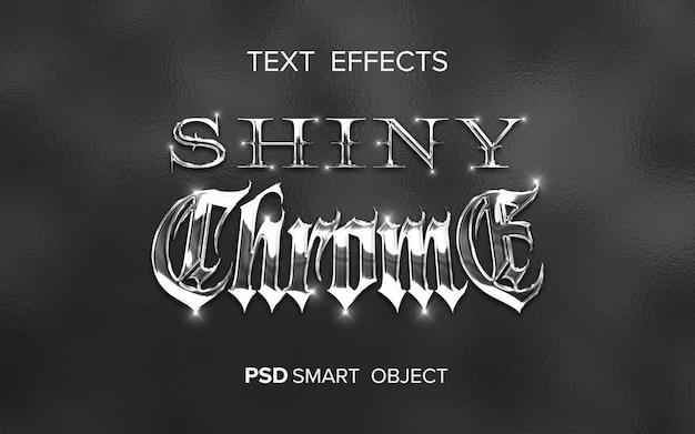 Shiny metal text effect