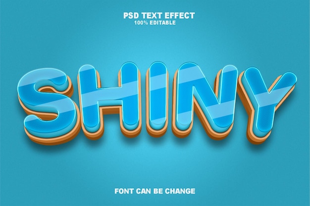 A shiny text effect font can be change