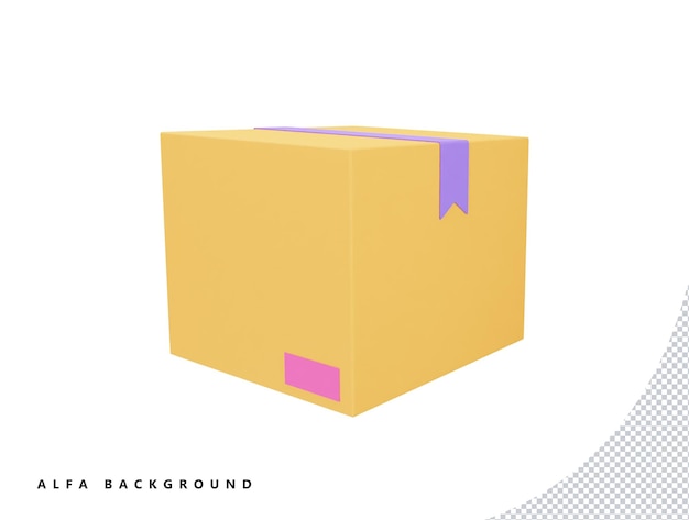 Shipping box with 3d vector icon cartoon minimal style