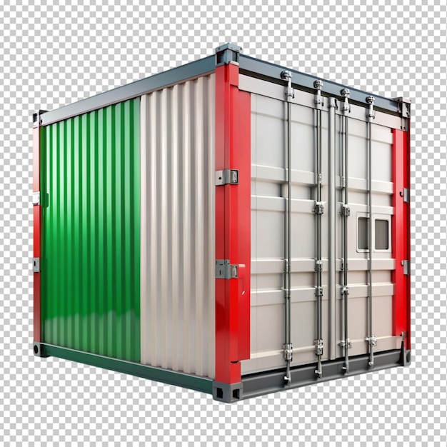 PSD shipping container with italy flag