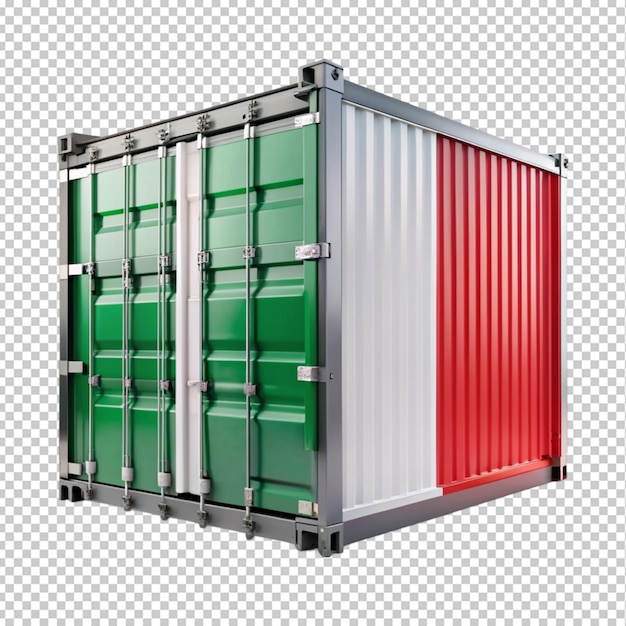 PSD shipping container with italy flag