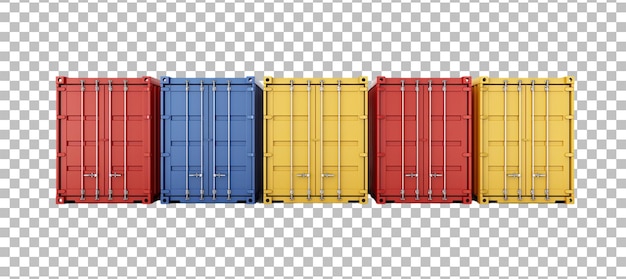 shipping containers isolated on transparent background