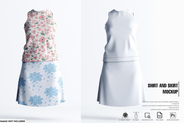 Shirt and skirt mockup