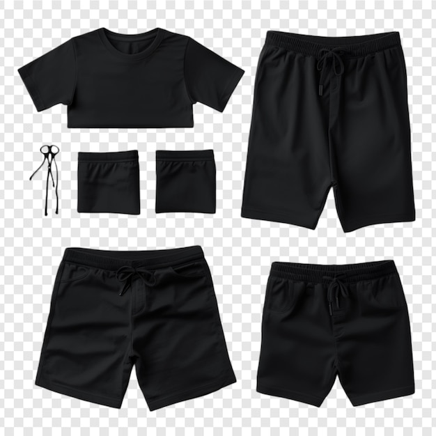 Shirts And Shorts Set isolated on a transparent background