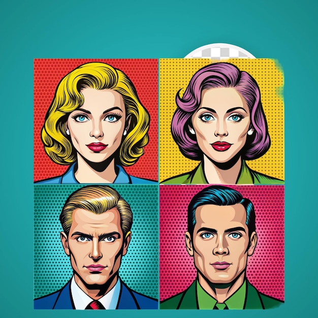 PSD shocked blonde woman pop art style illustration by roy lichtenstein