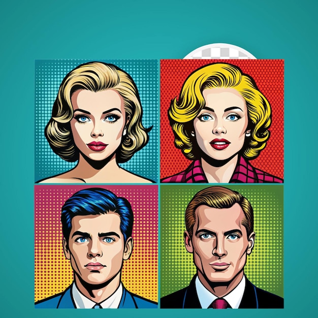 PSD shocked blonde woman pop art style illustration by roy lichtenstein