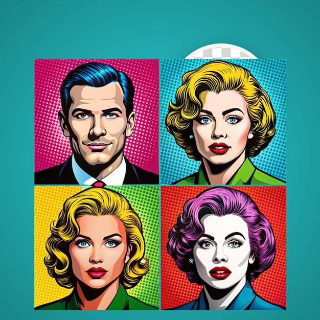 PSD shocked blonde woman pop art style illustration by roy lichtenstein