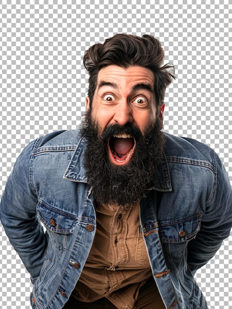 PSD a shocked man isolated on transparent background