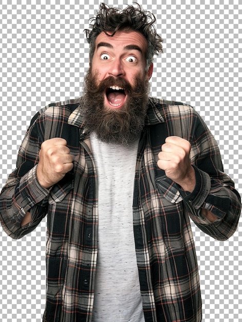 PSD a shocked man isolated on transparent background