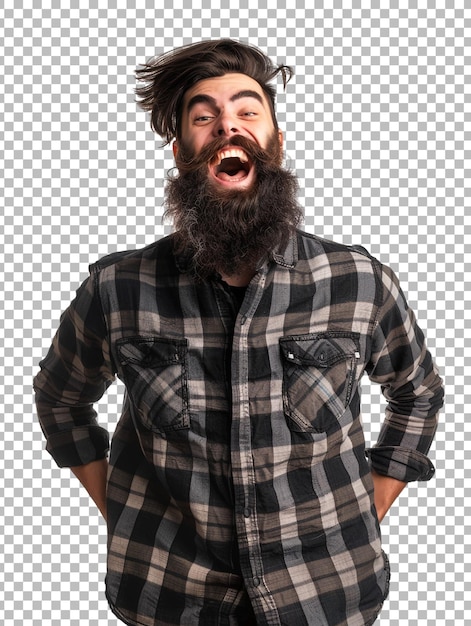 PSD a shocked man isolated on transparent background