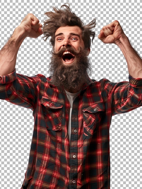 PSD a shocked man isolated on transparent background