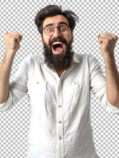 PSD a shocked man isolated on transparent background