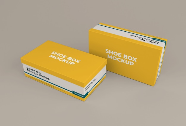 shoe box mockup isolated design