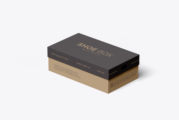 Shoe Box With Cover Branding Mockup