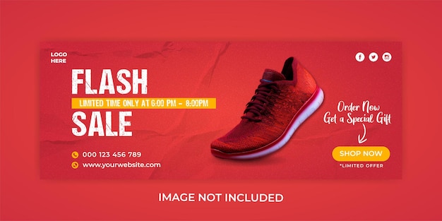 shoes sale promotion facebook cover template