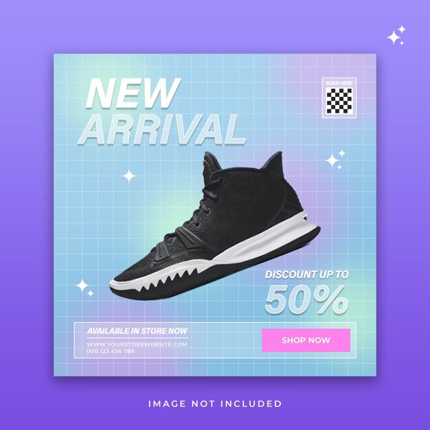 Shoes sale for social media instagram post or square banner template design