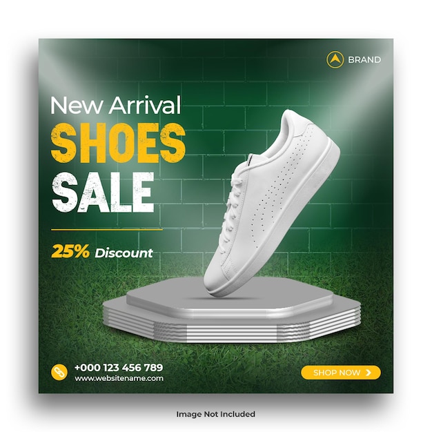 PSD shoes sale social media post instagram post banner template