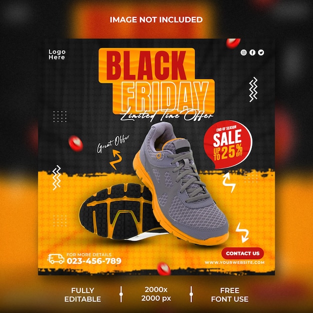 Shoes sale social media post instagram post banner template