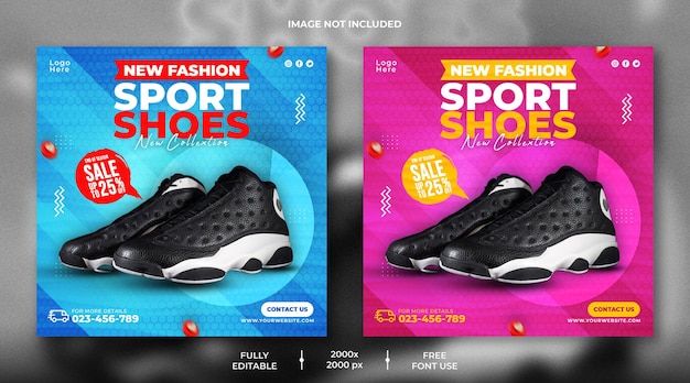 Shoes sale social media post instagram post banner template