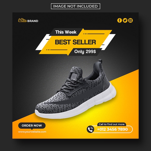 Shoes sale social media post and web banner