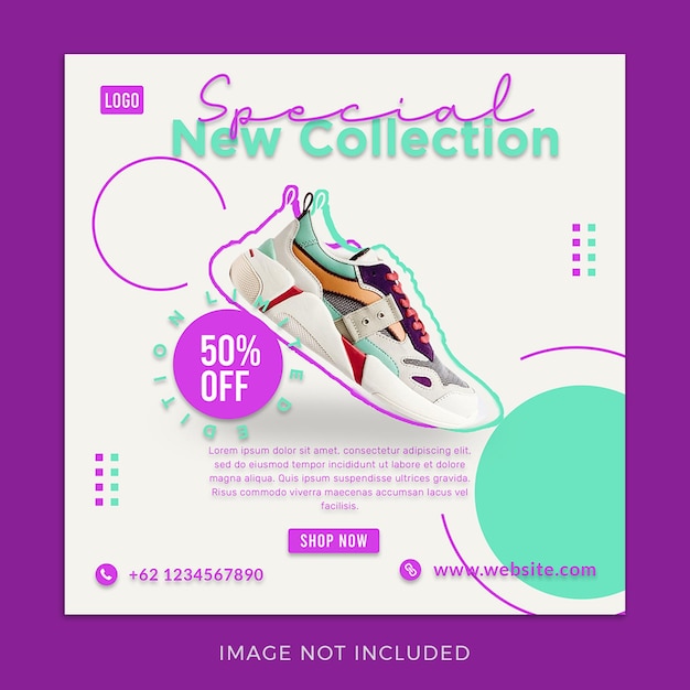 shoes sneakers footwear social media post template